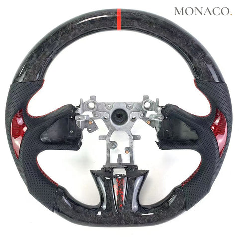 Custom carbon fiber steering wheel for Infiniti Q50S-Q50 (2014–2017): Forged Carbon Fiber