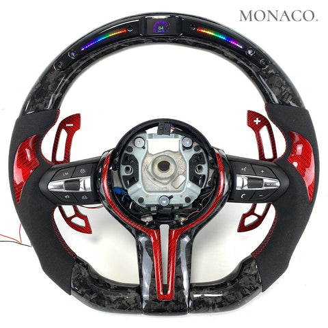 Custom carbon fiber steering wheel for BMW M2 F87, M3 F80, M4 F82, 3 Series F30, 5 Series F10 (2012–2020): Forged Carbon