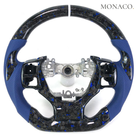 Custom carbon fiber steering wheel for Lexus NX GS RC F CT IS250 IS350 (2014–2020): Blue Powder Forged Carbon