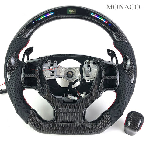 Custom carbon fiber steering wheel for Lexus IS250 IS300 NX200 NX300 RX (2014–2020): LED Carbon