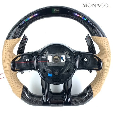 Custom carbon fiber steering wheel for Mercedes-Benz W176-W246-W231-W172-W218-W166-W204-W205-W219-W211 (2007–2019): LED Display