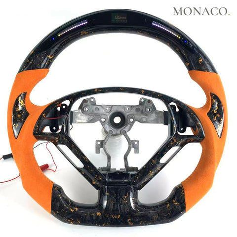 Custom carbon fiber steering wheel for Infiniti Q60-G37-G35-G25-EX35-EX37 (2003–2024): Orange