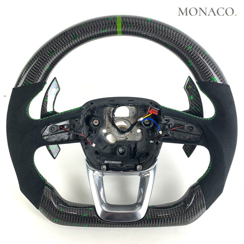 Custom carbon fiber steering wheel for Audi Q3 Q5 Q7 Q8 SQ5 RSQ3 RSQ8 A5 A6 A7 (2016–2024): Forged Carbon