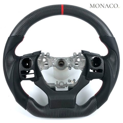 Custom carbon fiber steering wheel for Lexus ES IS250 IS350 IS300 RX NX200t CT200h RC F (2014–2020): Smooth Leather Matte Carbon