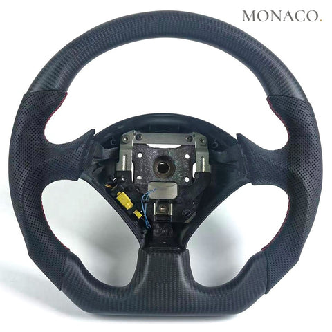Custom carbon fiber steering wheel for Honda S2000 (2013–2016): Perforated Leather