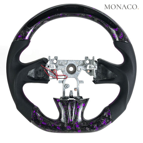 Custom carbon fiber steering wheel for Infiniti Q50-Q60 (2015–2017): Purple