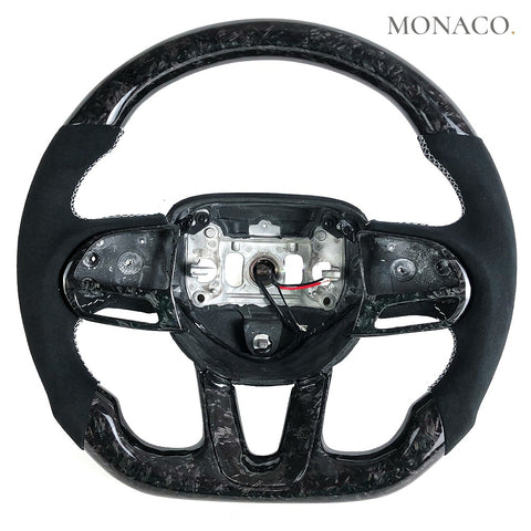 Custom carbon fiber steering wheel for Dodge Challenger SRT Hellcat (2015–2023): Forged Carbon