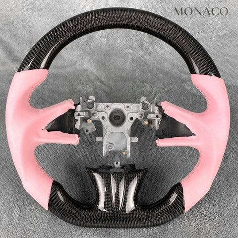 Custom carbon fiber steering wheel for Infiniti Q50-Q60 (2015–2017): Pink