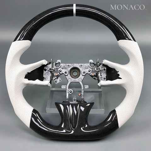 Custom carbon fiber steering wheel for Infiniti Q50L-Q50S-Q50-Q60 (2015–2017): White