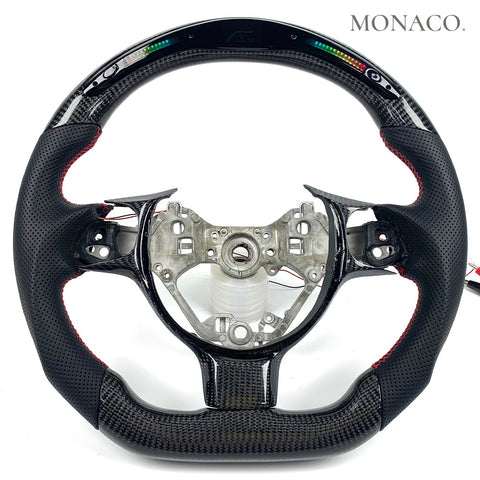 Custom carbon fiber steering wheel for Toyota 86 GR86 Subaru BRZ (2017–2025): LED Carbon