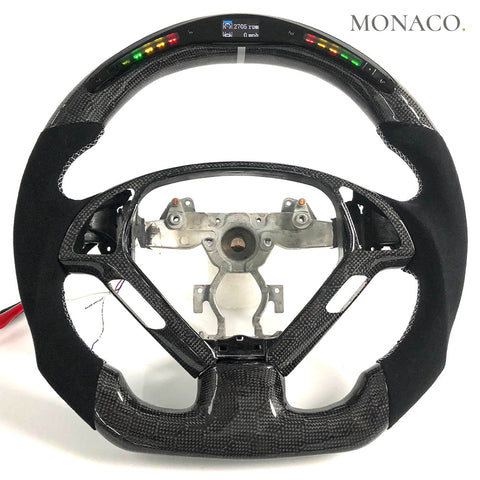 Custom carbon fiber steering wheel for Infiniti G37x-G37S-G37-G25 (2008–2013): Black