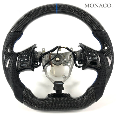 Custom carbon fiber steering wheel for Lexus IS IS F IS250 IS350 RC F RX GS350 (2014–2016): Perforated Leather Carbon