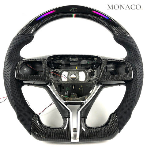 Custom carbon fiber steering wheel for Maserati Ghibli (2014–2023): LED Carbon