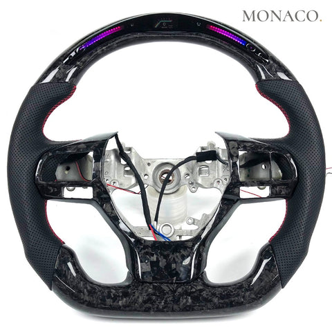 Custom carbon fiber steering wheel for Lexus IS300 CT200h NX RC F RX ES GS (2014–2020): LED Forged Carbon