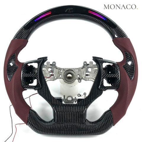 Custom carbon fiber steering wheel for Lexus NX IS RX ES GS (2014–2020): Perforated Leather LED Carbon