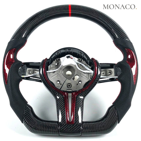 Custom carbon fiber steering wheel for BMW M3 F80, M5 F10, 3 Series F30, X5 F15 (2012–2020): Carbon