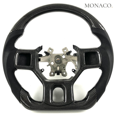 Custom carbon fiber steering wheel for Dodge Ram 1500 3500 (2010–2013): Perforated Leather Carbon