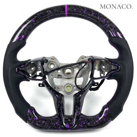Custom carbon fiber steering wheel for Hyundai Elantra N i30N i20N Veloster N (2017–2023): Purple Forged Carbon