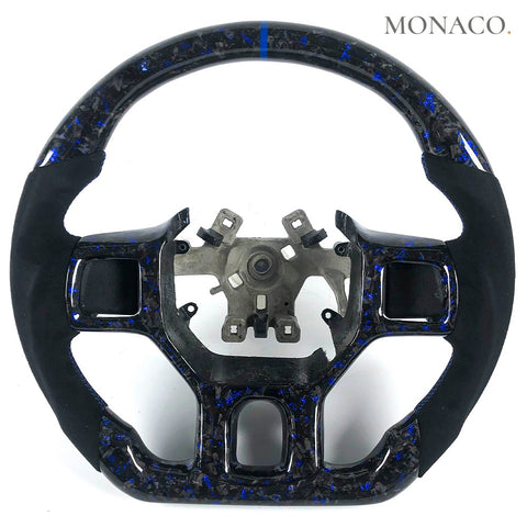 Custom carbon fiber steering wheel for Dodge Ram 3500 4500 5500 (2010–2018): Black Suede Forged Carbon