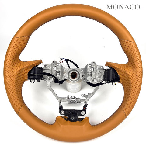 Custom carbon fiber steering wheel for Lexus ES IS GS LS NX RX (2014–2020): All Brown Leather