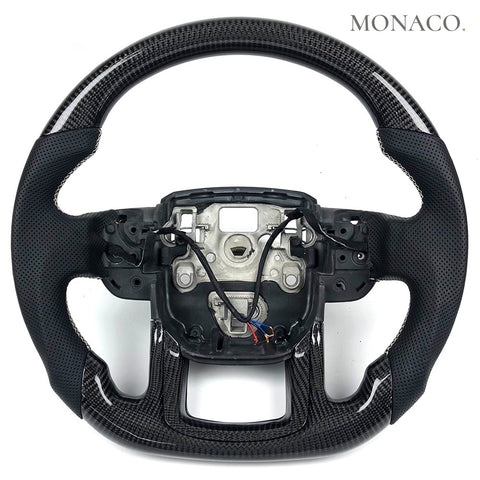 Custom carbon fiber steering wheel for Land Rover Range Rover Sport L494 Discovery Sport L550 Evoque (2013–2020): Perforated Leather Carbon