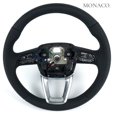 Custom carbon fiber steering wheel for Audi A3 A4 A5 A6 A7 C7 C8 RS3 RS4 S3 S4 S5 R8 Q3 Q5 Q7 Q8 SQ5 (2019–2024): All Leather