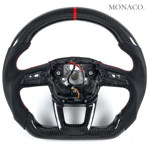 Custom carbon fiber steering wheel for Audi A3 A4 A5 A6 A7 C7 C8 RS3 RS4 (2019–2022): Carbon