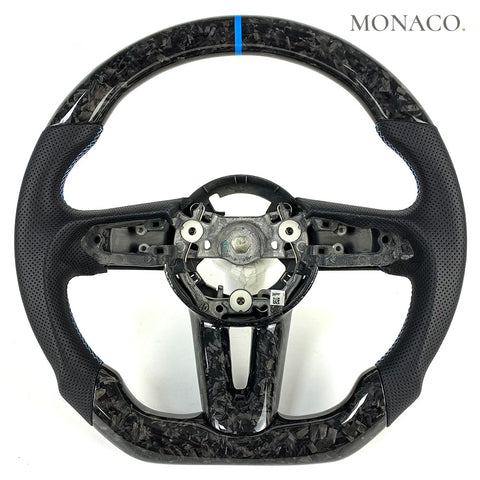 Custom carbon fiber steering wheel for Mazda Mazda3 Mazda6 CX-30 CX-7 CX-8 CX-90 (2012–2018): Forged Carbon