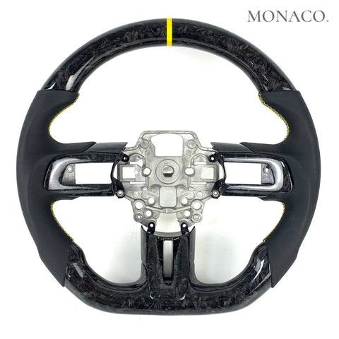 Custom carbon fiber steering wheel for Ford Mustang GT EcoBoost Shelby S550 (2015–2023): Forged Carbon