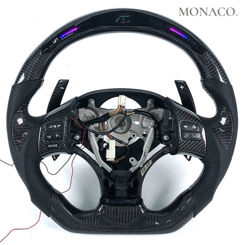 Custom carbon fiber steering wheel for Lexus IS IS200 IS250 IS350 IS F (2010–2013): LED Carbon