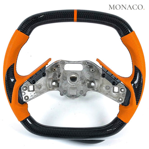Custom carbon fiber steering wheel for Chevrolet Corvette C8 (2020–2023): Perforated Leather Carbon