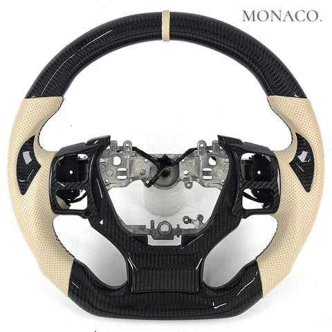 Custom carbon fiber steering wheel for Lexus NX GS GX RX ES LC500 IS (2014–2022): Perforated Leather Carbon