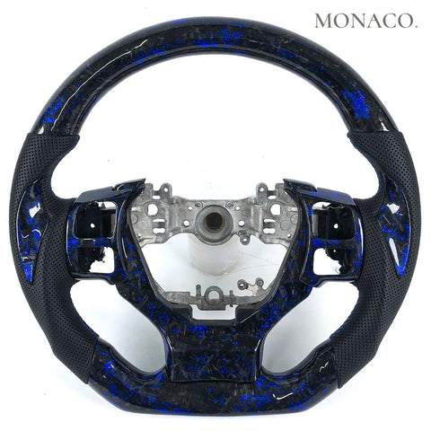Custom carbon fiber steering wheel for Lexus ES IS GS LS NX RX (2015–2020): Blue Powder Forged Carbon