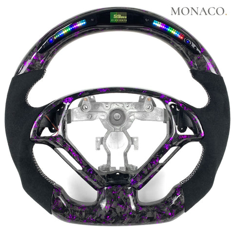 Custom carbon fiber steering wheel for Infiniti G37-G35-G25-IPL (2007–2013): Purple