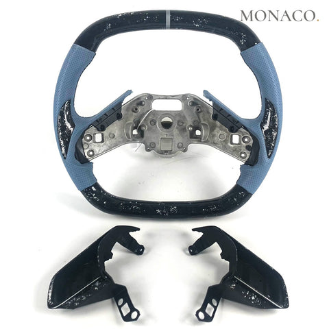 Custom carbon fiber steering wheel for Chevrolet Corvette C8 (2021–2024): Forged Carbon