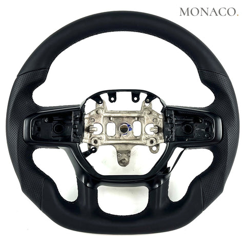 Custom carbon fiber steering wheel for Dodge Ram 1500 2500 3500 (2010–2018): All Leather