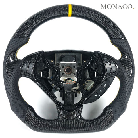 Custom carbon fiber steering wheel for Acura TL ILX (2013–2016): Black Perforated Leather Carbon