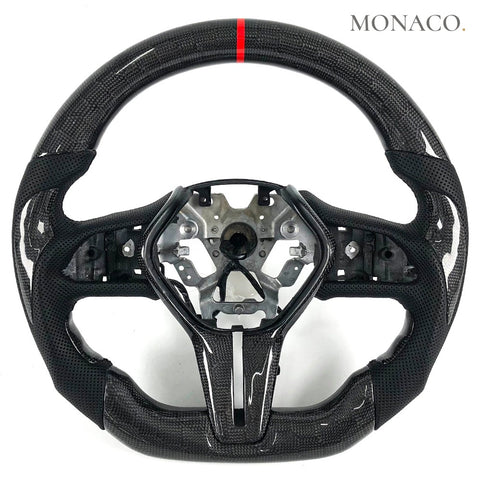 Custom carbon fiber steering wheel for Infiniti Q50-Q60-QX60 (2013–2017): Perforated Leather