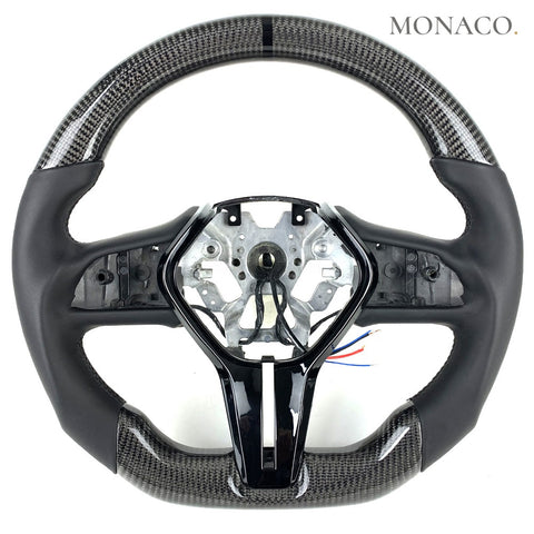 Custom carbon fiber steering wheel for Infiniti Q50-Q60 (2014–2024): Black