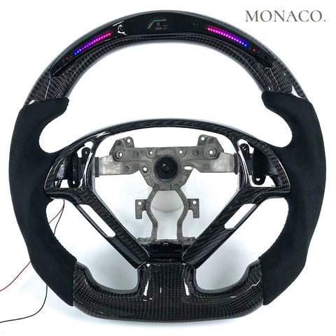 Custom carbon fiber steering wheel for Infiniti G37-G35-G25 (2016–2019): Black