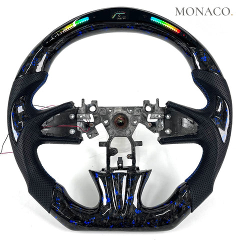 Custom carbon fiber steering wheel for Infiniti Q50-QX60-QX50 (2013–2015): Blue