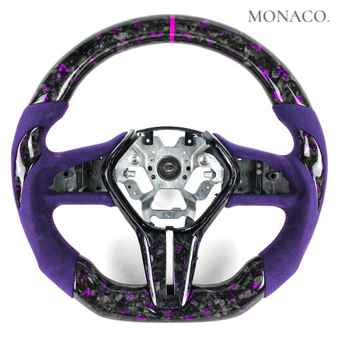 Custom carbon fiber steering wheel for Infiniti Q50L-Q50-Q60-G37 (2018–2024): Purple