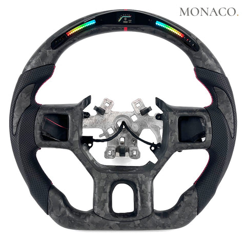 Custom carbon fiber steering wheel for Dodge Ram 1500 2500 (2010–2018): LED Matte Forged Carbon