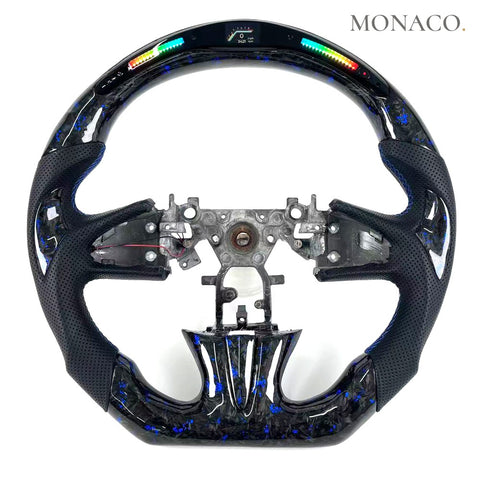 Custom carbon fiber steering wheel for Infiniti Q50 (2015–2017): Blue