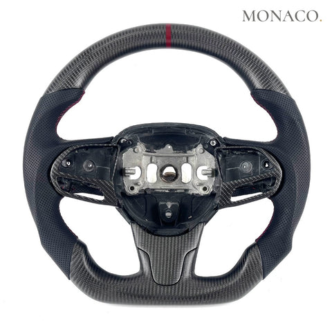Custom carbon fiber steering wheel for Chrysler 300 300C (2015–2024): Matte Carbon