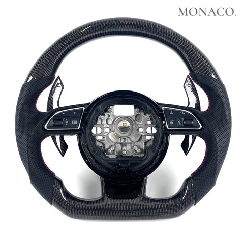 Custom carbon fiber steering wheel for Audi A4 A5 B9 (2017–2023): Carbon