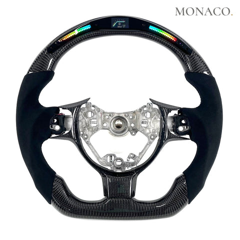 Custom carbon fiber steering wheel for Toyota 86 GT86 GR86 Subaru BRZ (2018–2025): Black Suede LED Carbon