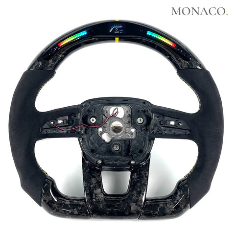 Custom carbon fiber steering wheel for Lamborghini Urus S Performante (2019–2025): LED Forged Carbon Racing