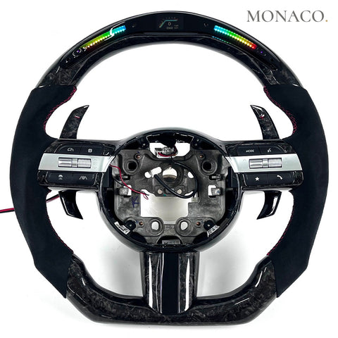Custom carbon fiber steering wheel for Hyundai Sonata (2010–2016): LED Forged Carbon