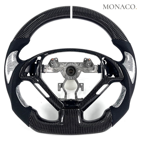 Custom carbon fiber steering wheel for Infiniti G37x-G37S-G37xS-G37-G35-G25 (2018–2021): Silver
